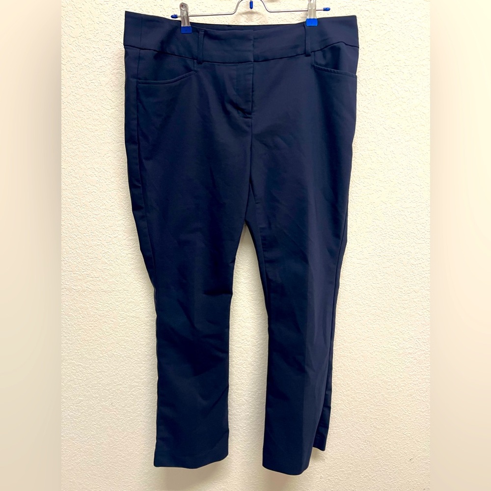 *Women’s Pure Energy Wrinkle-Resistant Boot Cut Slacks Navy 16W